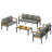 5PCS Patio Furniture Set, All-Weather Outdoor Conversation Set With Coffee Table-1112261588