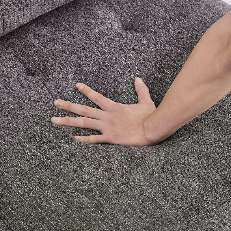 Canapé d'angle modulaire en chenille gris avec combinaison de bricolage, idéal pour des sièges polyvalents et confortables dans n'importe quelle pièce