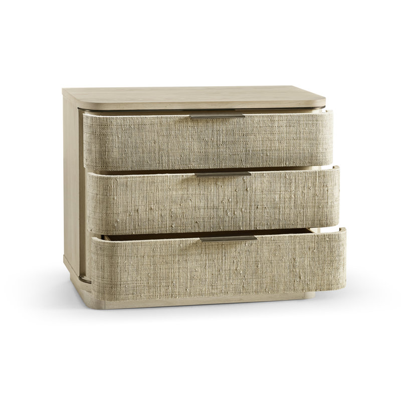 Water 3 - Drawer Solid Wood Nightstand