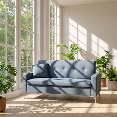 Fan Chen 57.1" W x 24.4" D x 30" H Velvet 2-Seat Loveseat with Storage Sofa