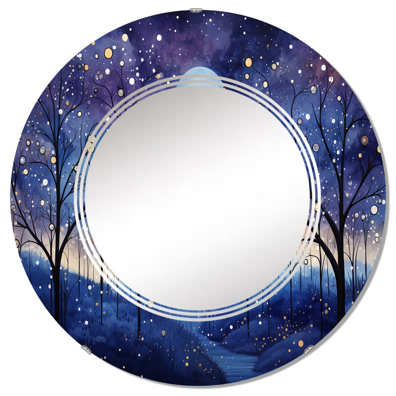Zenobios - Miroir mural moderne rond, 32 po x 32 po