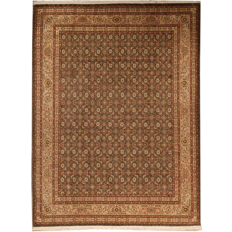 Tapis oriental brun / rouge en laine noué à la main Manchuria