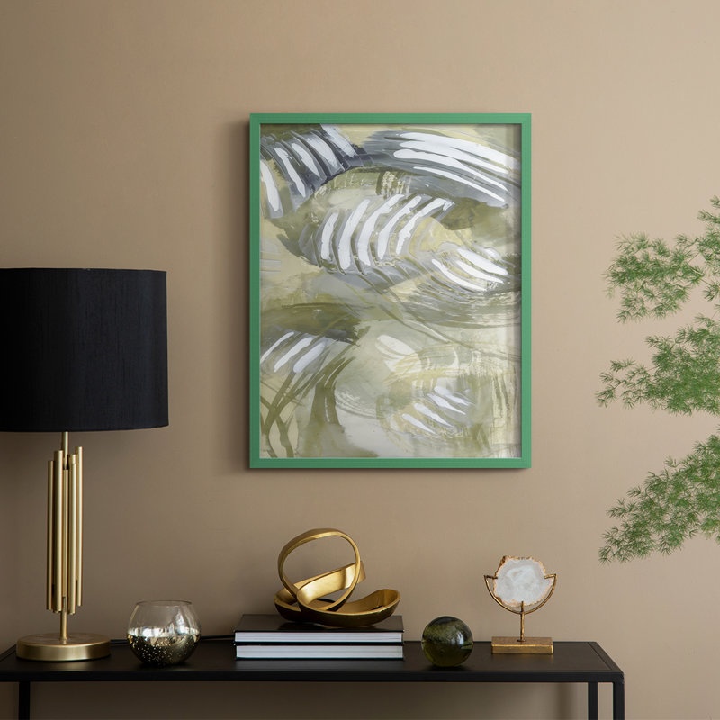 Reproduction encadrée de citronnelle embelli II - bois massif, H 11 po x l 9 po, Cadre vert