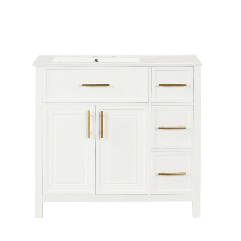 Meuble-lavabo 36 po avec comptoir d'évier, Blanc