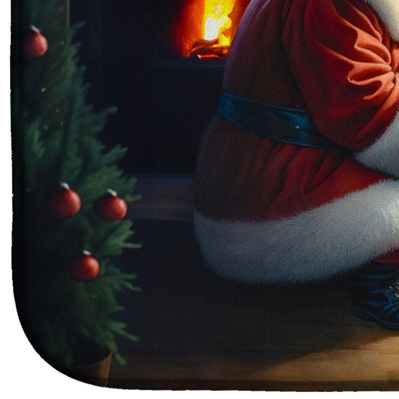 Tapis de vaisselle Corgi and Santa Claus