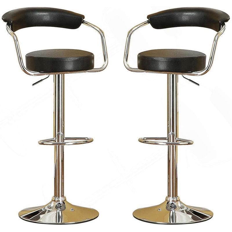 Tabourets de bar pivotants contemporains réglables, chaises de îlot de cuisine rembourrées confortables, ensemble de 2, design rétro