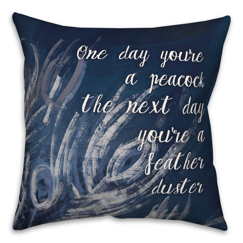 Peacock Feather Duster 2 Throw Pillow