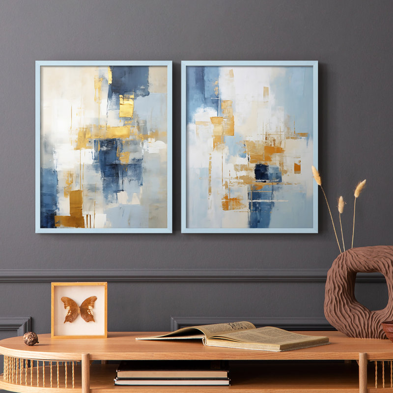 Série ABSTRACT Dxxxv - reproduction encadrée de qualité supérieure - prête à être accrochée - aucun clou requis - aucun clou requis