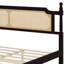 Base de lit en bois avec tête de lit en rotin-184032122-184032120