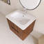 Ensemble de meuble-lavabo mural 24 po avec comptoir intégré en céramique-814972746