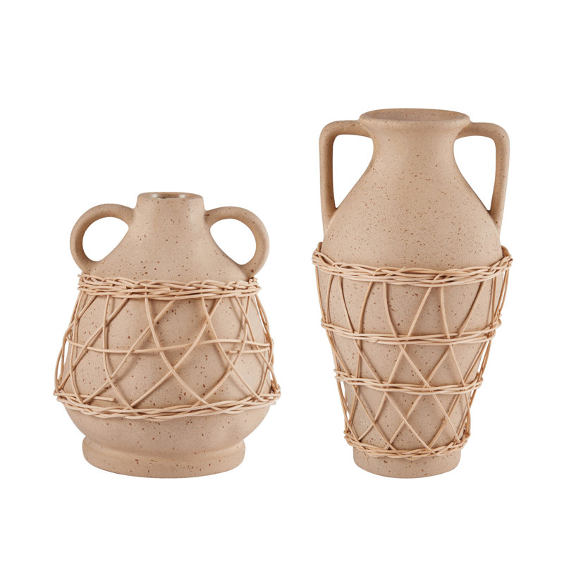 Elements 2 Piece Stoneware Table Vase Set