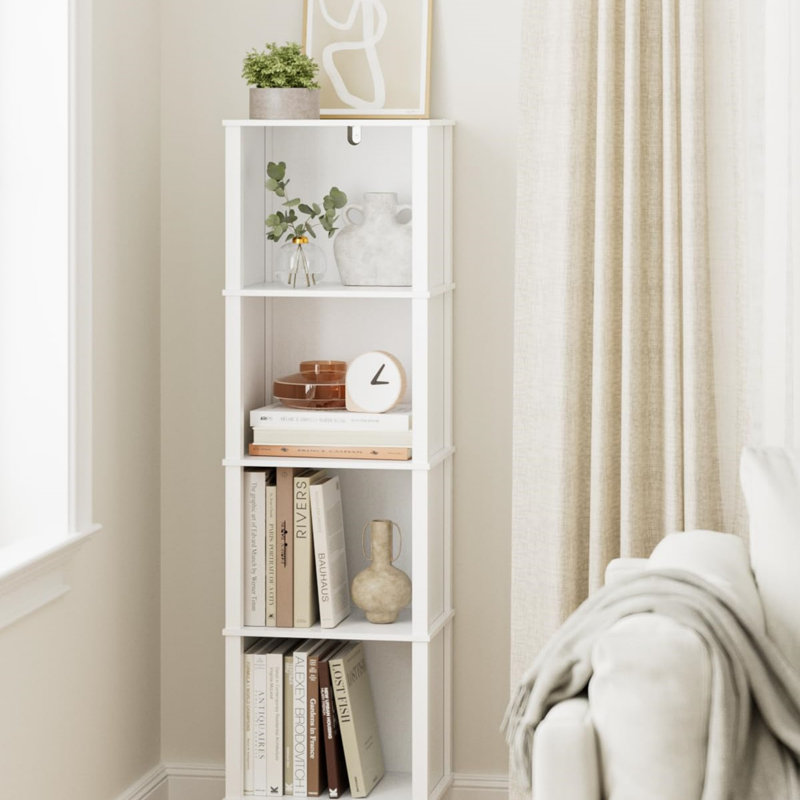 126.5cm H x 36.1cm W Standard Bookcase, White
