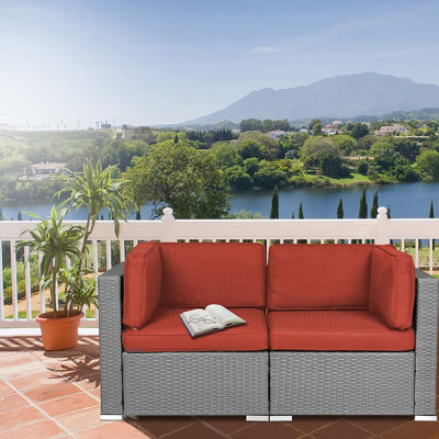 Rister 59'' Wide Wicker with Cushions