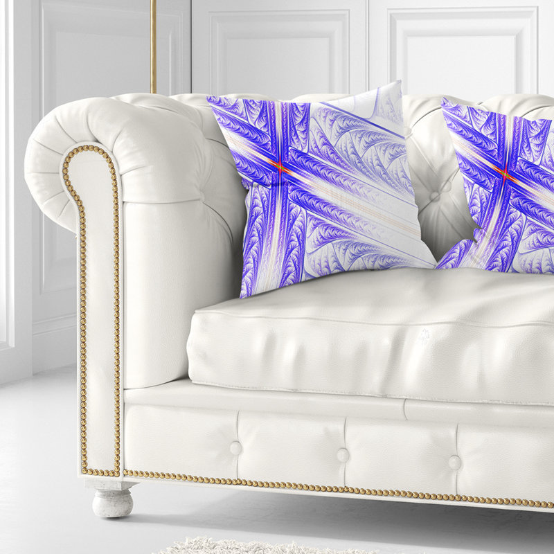 Fractal Cross Design - Abstract Printed Pillow, Turquoise, 16" x 16", Throw Pillow