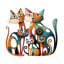 Décoration murale opulente chat en fer