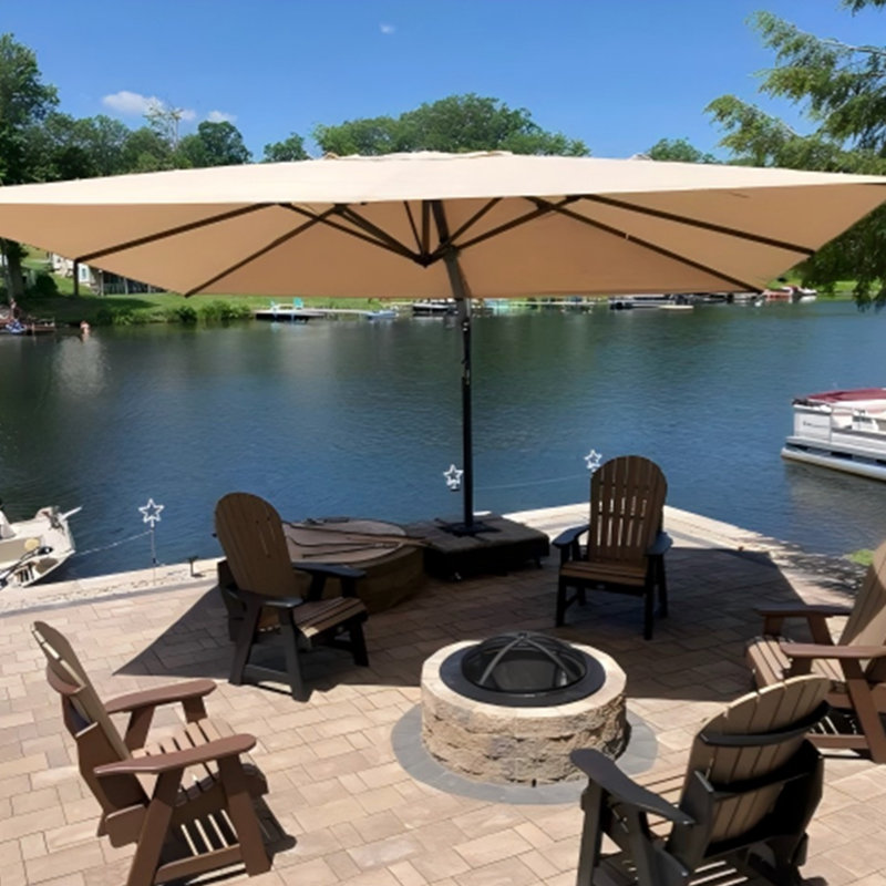 Parasol rectangulaire en porte-à-faux sans base JordIn 11 pi x 15 pi JordIn, Beige
