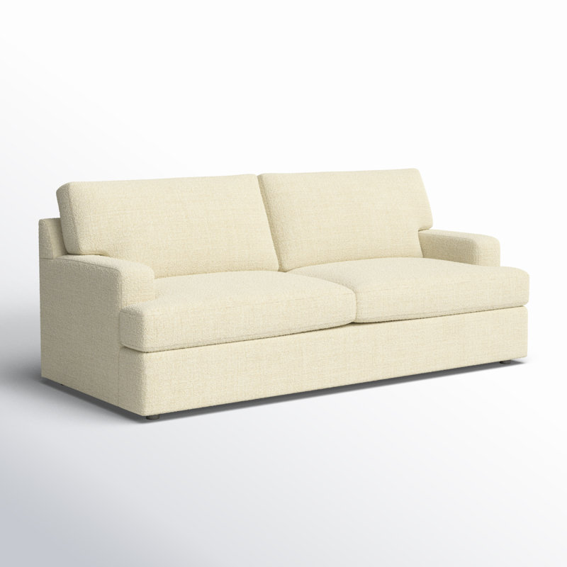 Canapé-lit rembourré sur mesure 84 po Cleo, Tissu performance bouclé Davis Pearl