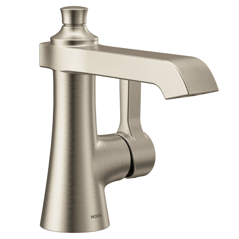 Flara Single Hole Bathroom Faucet with Drain Assembly, Brushed Nickel