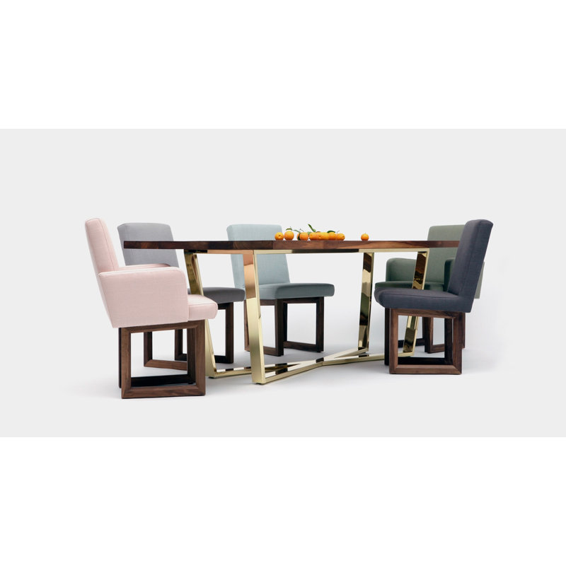 C2 W Upholstered Dining Chair, Blush Linen Blend