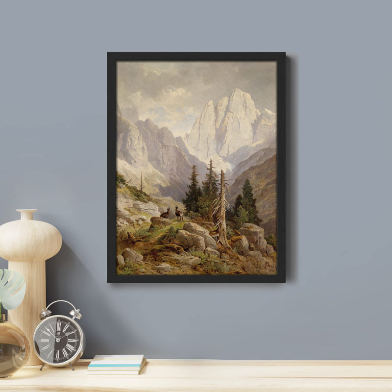 «Winter Autumn Mountain Pine Tree» sur, Noir, H 14 po x l 11 po