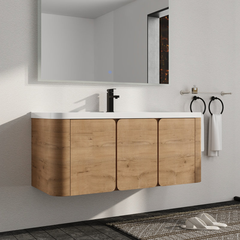 Ensemble de meuble-lavabo simple 48 po avec plateau en résine Warnor, ensemble de meuble-lavabo simple 48 po avec lavabo en résine
