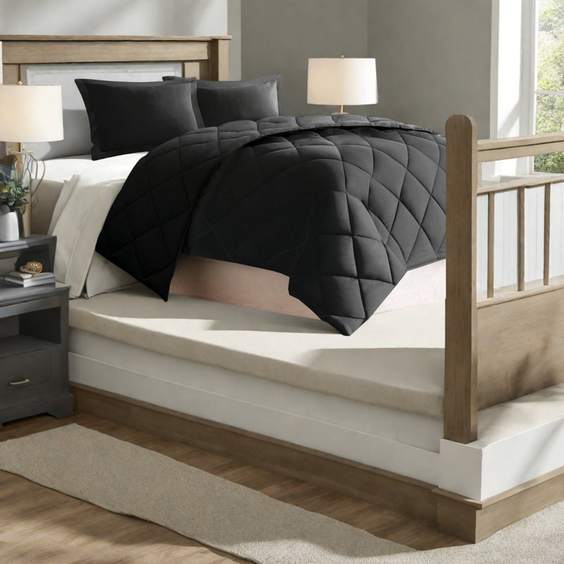 Ensemble d'édredon réversible, polyester de qualité supérieure, style moderne et douillet pour la maison