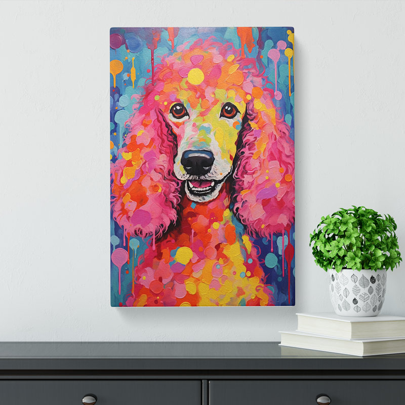 Poodle Expressionism No.2 - Wrapped Canvas, 50cm H x 35cm W x 3cm D