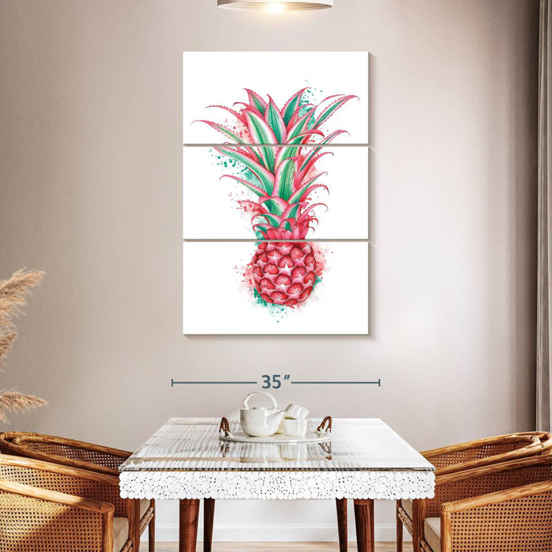 Yarlin Pink Pineapple, 50" H x 32" W