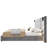 Upholstered bed,with reading lamp and USB port, wide headboard,without bedside tables and mattress, velvet, grey-1129666832
