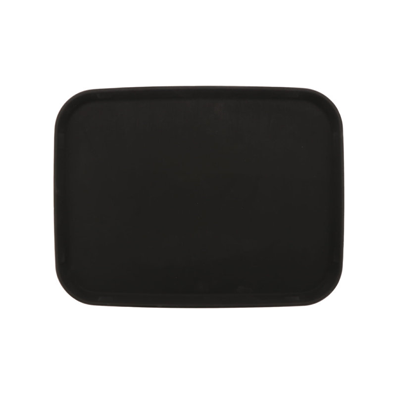 Non Slip Waiters Tray (Rectangle) Polypropylene Tray, Black, 15" W x 20" D