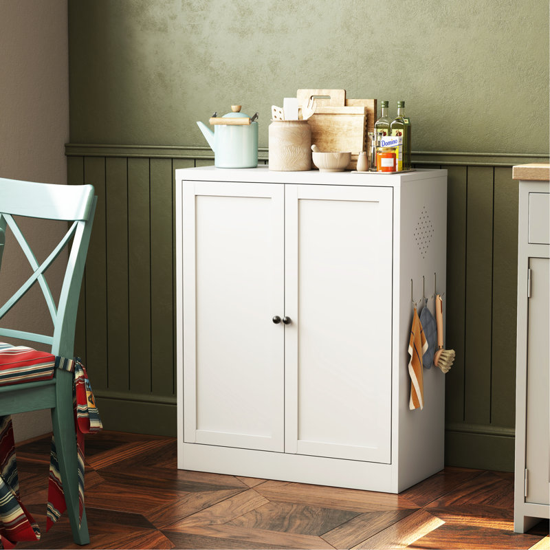 Garde-manger en métal avec tablettes réglables - Organisateur de rangement de cuisine autoportant avec poignées à prise facile, assemblage requis, idéal pour la cuisine, la salle à manger, l’appartement