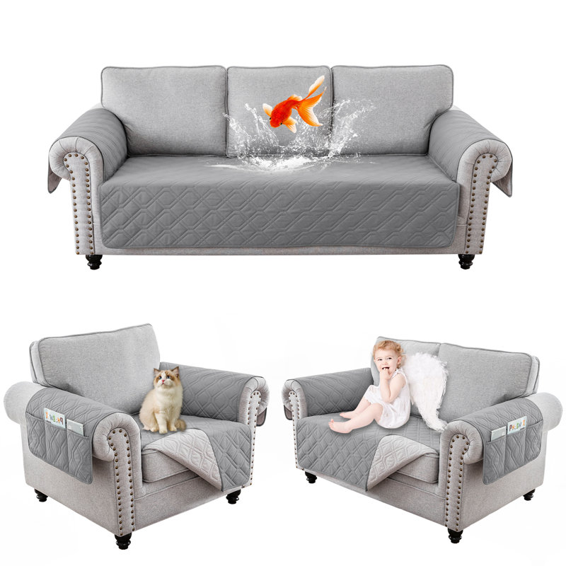 Housse pour coussin carré (3 pièces), Mélange de polyester argent / gris