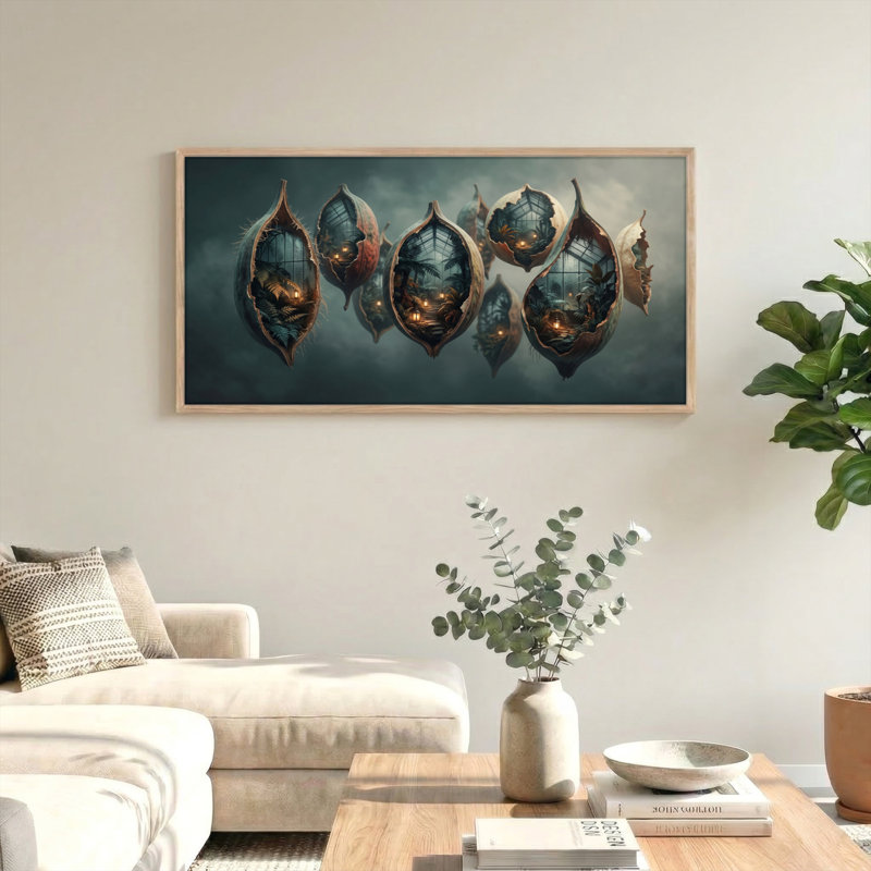 Ensemble de 1 toile murale Fantasy Pods, L 48 po x H 24 po, Naturel