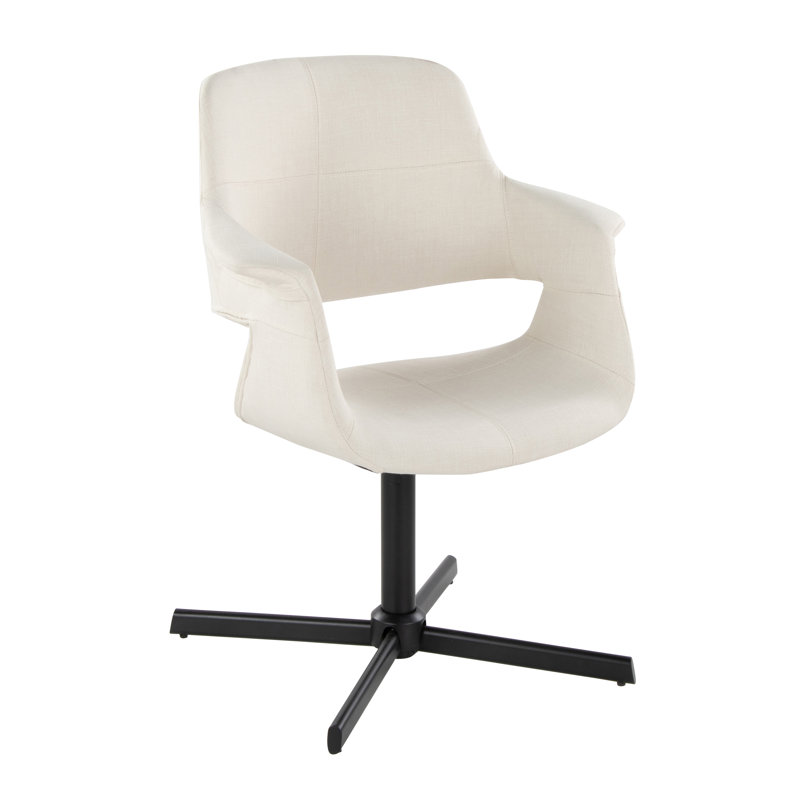 Jannemarie 27.5'' Wide Swivel Armchair, Cream Fabric