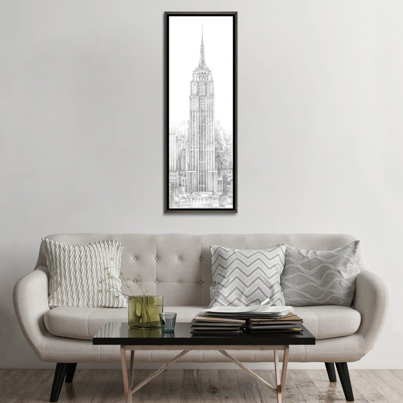 « Aerial City View II » par Ethan Harper-impression de dessin panoramique, H 60 po x l 20 po x P 1,5 po
