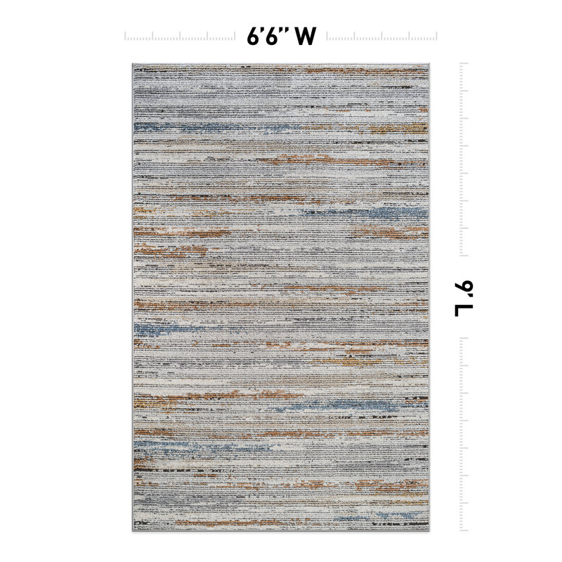 Tapis multicolore Painter’s Loft - Accent artistique subtil, facile à nettoyer, Rectangle 6 pi 7 po x 9 pi