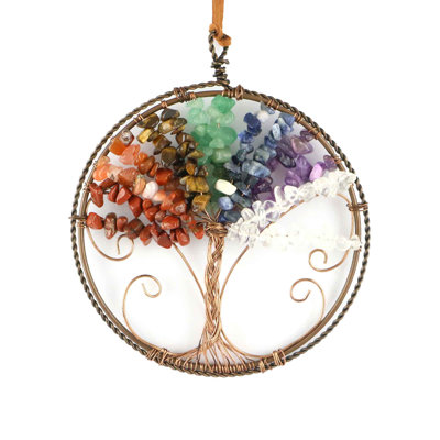 10.25" Reiki Healing Gemstone Tree Of Life Orn. - Amethyst