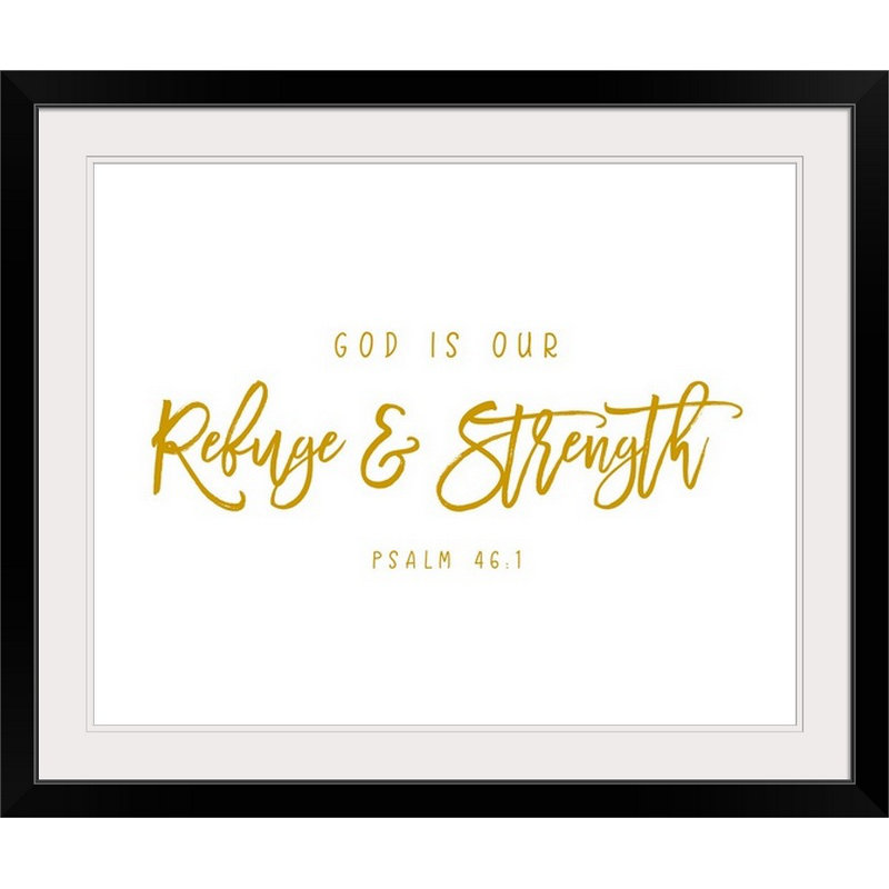 « psalm 46:1 », art textuel, H 20 po x l 23 po x P 1 po, Cadre noir