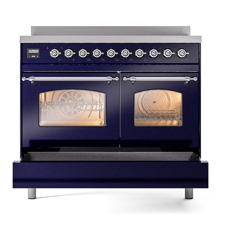 ILVE Nostalgie II 40 in Induction Range, Midnight Blue/Chrome