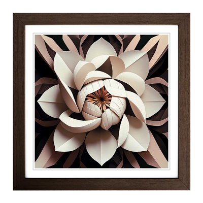 Magnolia Flower Geometric - Framed Print