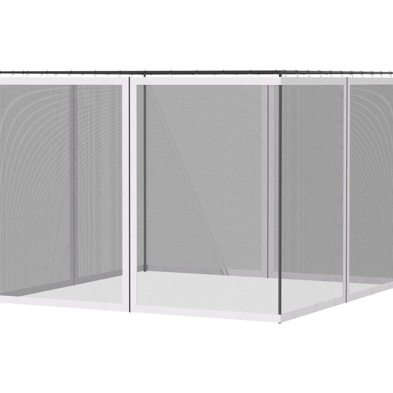 Filet de remplacement pour pavillon de jardin 10 pi x 13 pi, blanc. Gardes à ailes de débris. Méthode d'installation simple. Convient à différentes versions de 10 pi x 13 pi. Composé