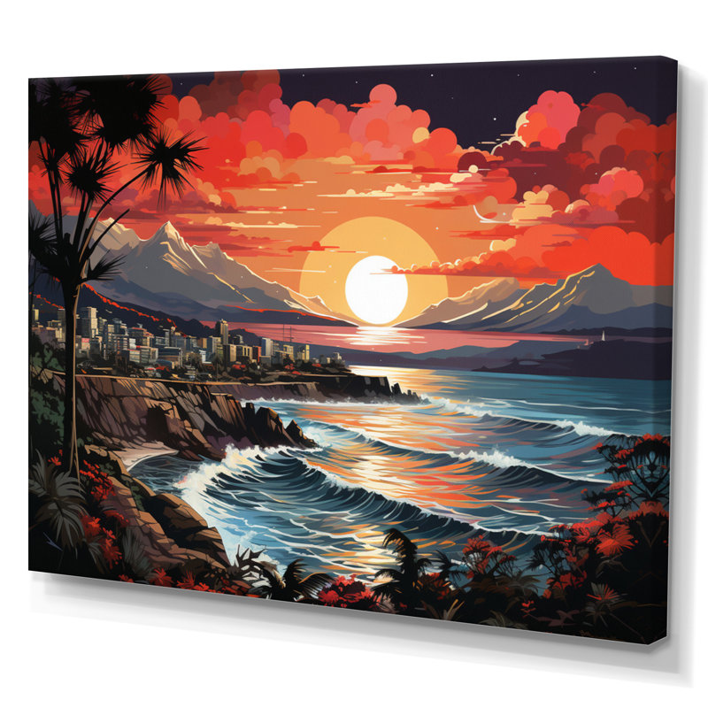 City Maui Popart IV sur toile, H 16 po x l 32 po x P 1 po, Toile tendue