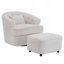 Chaise pivotante en tissu avec repose-pieds Teddy