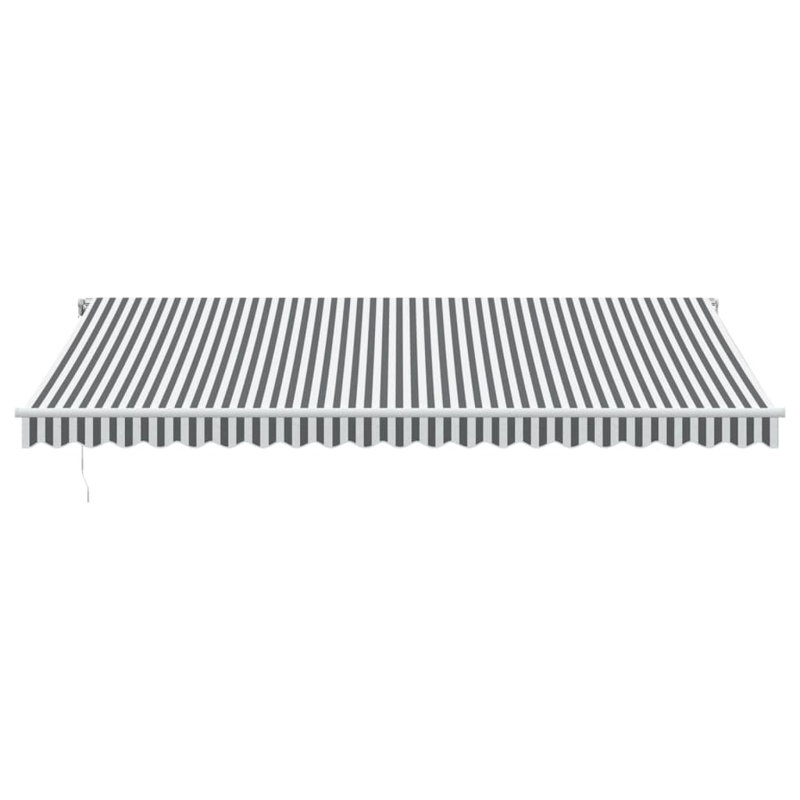 Automatic Retractable Awning 500X350 Cm, Striped, White/Anthracite