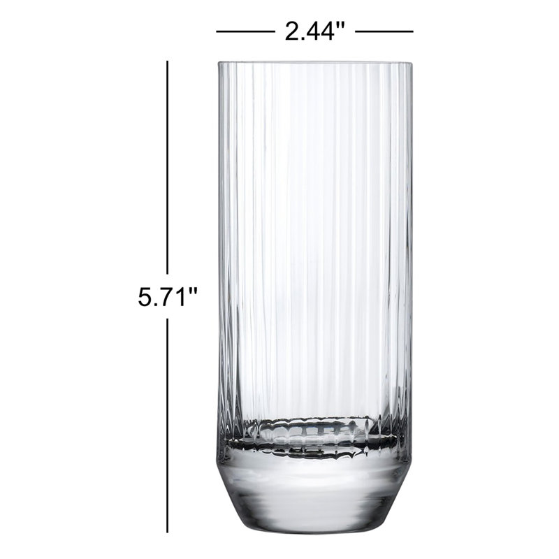 Set of 4 Big Top Handmade Crystal Highball Glasses, 10.25 Oz