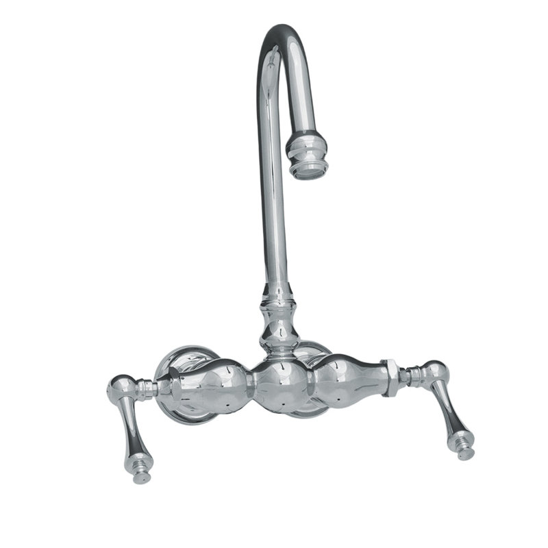 Robinet de baignoire 3 boules avec col de cygne et poignées levier de Strom Living, Chrome