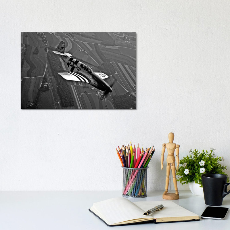 A P-51C Mustang In Flight by Scott Germain - Wrapped Canvas Gallery-Wrapped Canvas Giclée, 20.32 cm H  x 30.48 cm W