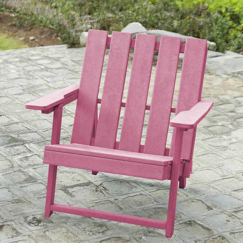 Amalfi Folding HDPE Outdoor Adirondack Chair, Burgundy