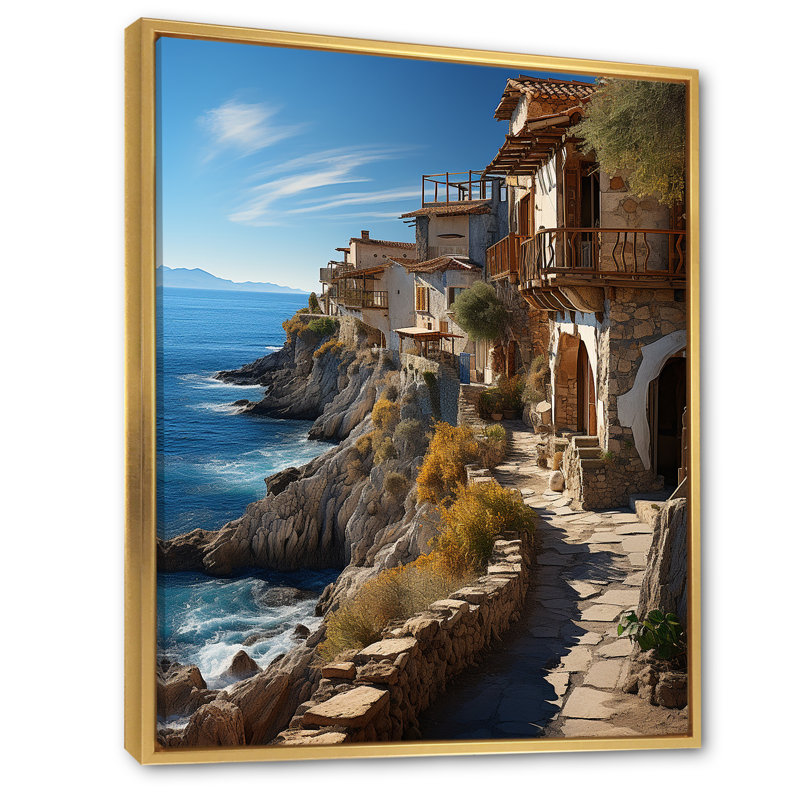 Falaises dramatiques en Espagne II - Impressions sur toile nautiques et de plage, H 32 po x l 16 po x P 1 po