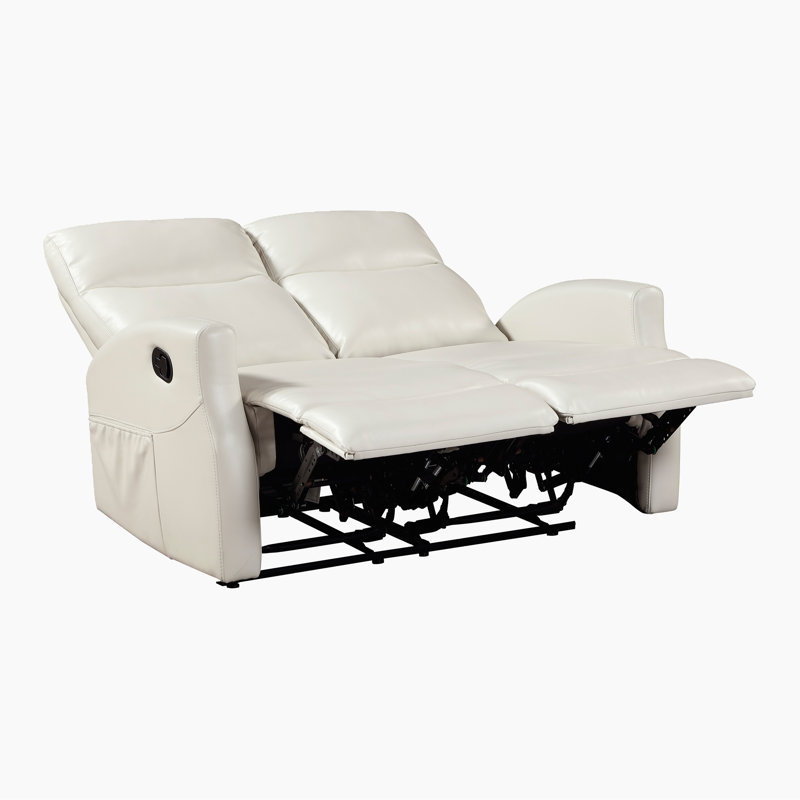 Causeuse inclinable manuelle moderne et contemporaine en similicuir de 50,5 po Dobroyd